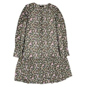 ME+EM Green Lantana Flower Print Boho Dress